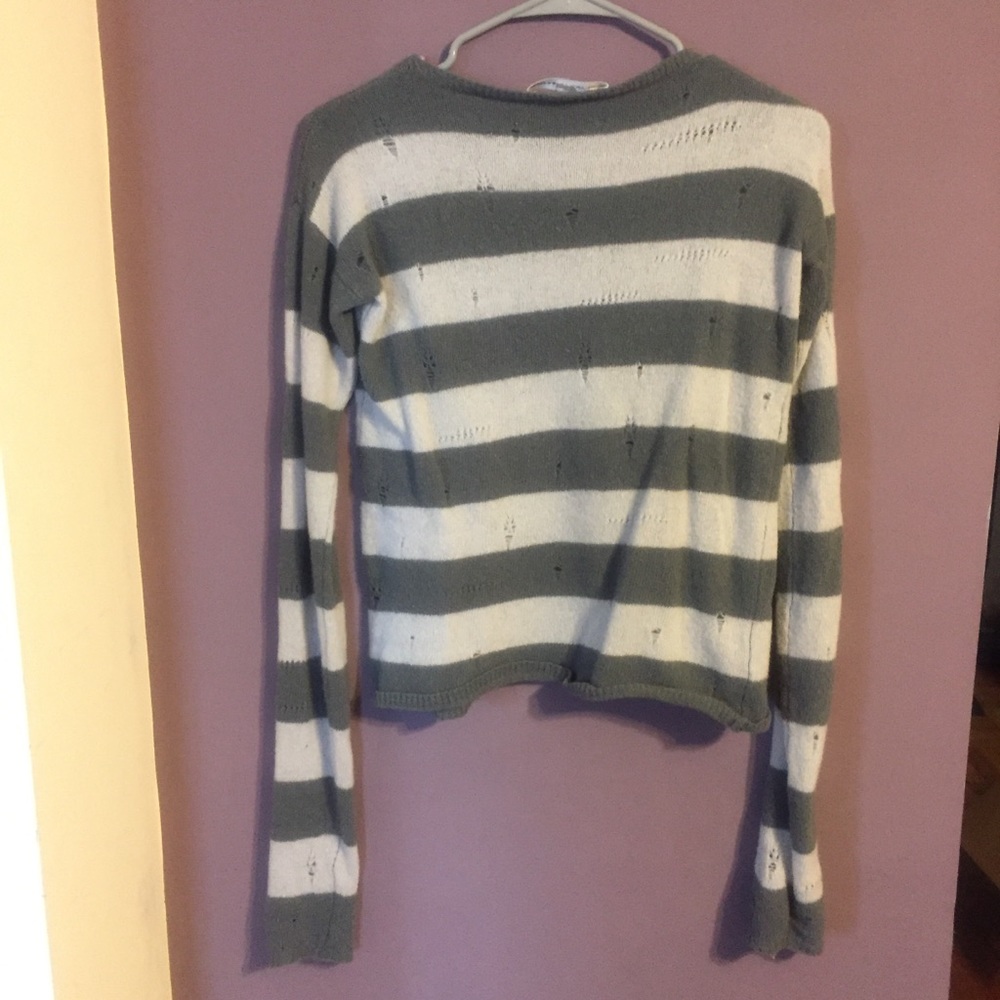 MARC JACOBS striped distressed-look grunge sweater